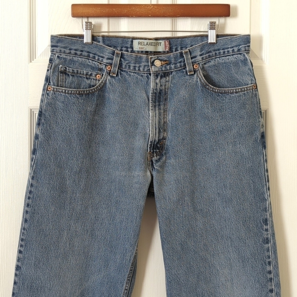 Levi's Y2K 550 Classic Medium Wash Relaxed Fit Straight Leg Denim Jeans 36 x 30 - Picture 2 of 16